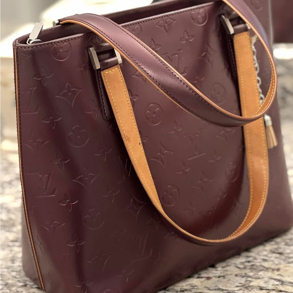 Authentic LV Violet Stockton Matte Shoulder Bag
